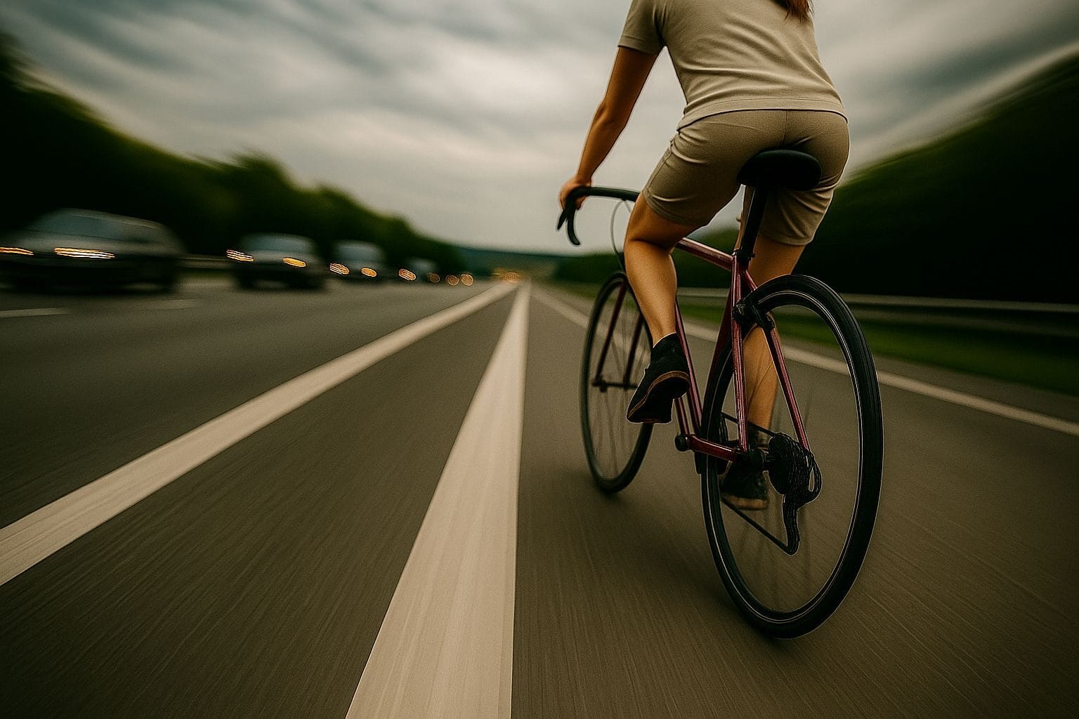 Rower na autostradzie