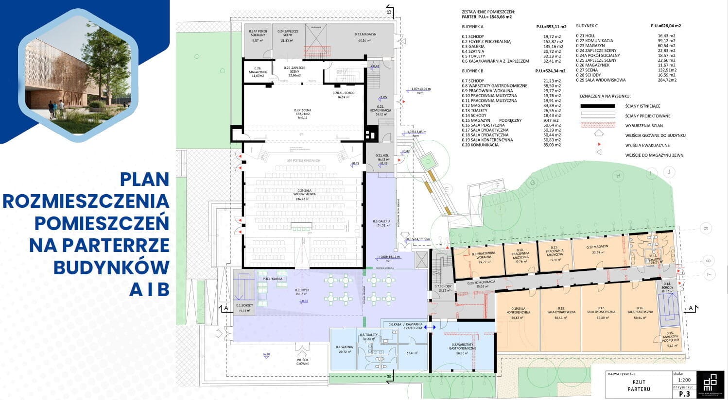 Nowy Dom Kultury od środka: oto plan pomieszczeń piętro po piętrze plan pomieszczeń GDK