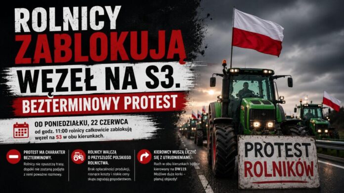 Protest rolników S3 2026 i blokada węzła Gryfino na drodze ekspresowej